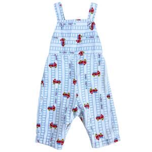 Vintage Health-Tex Fire Truck Overalls 3M Baby Junior Fireman USA Romper